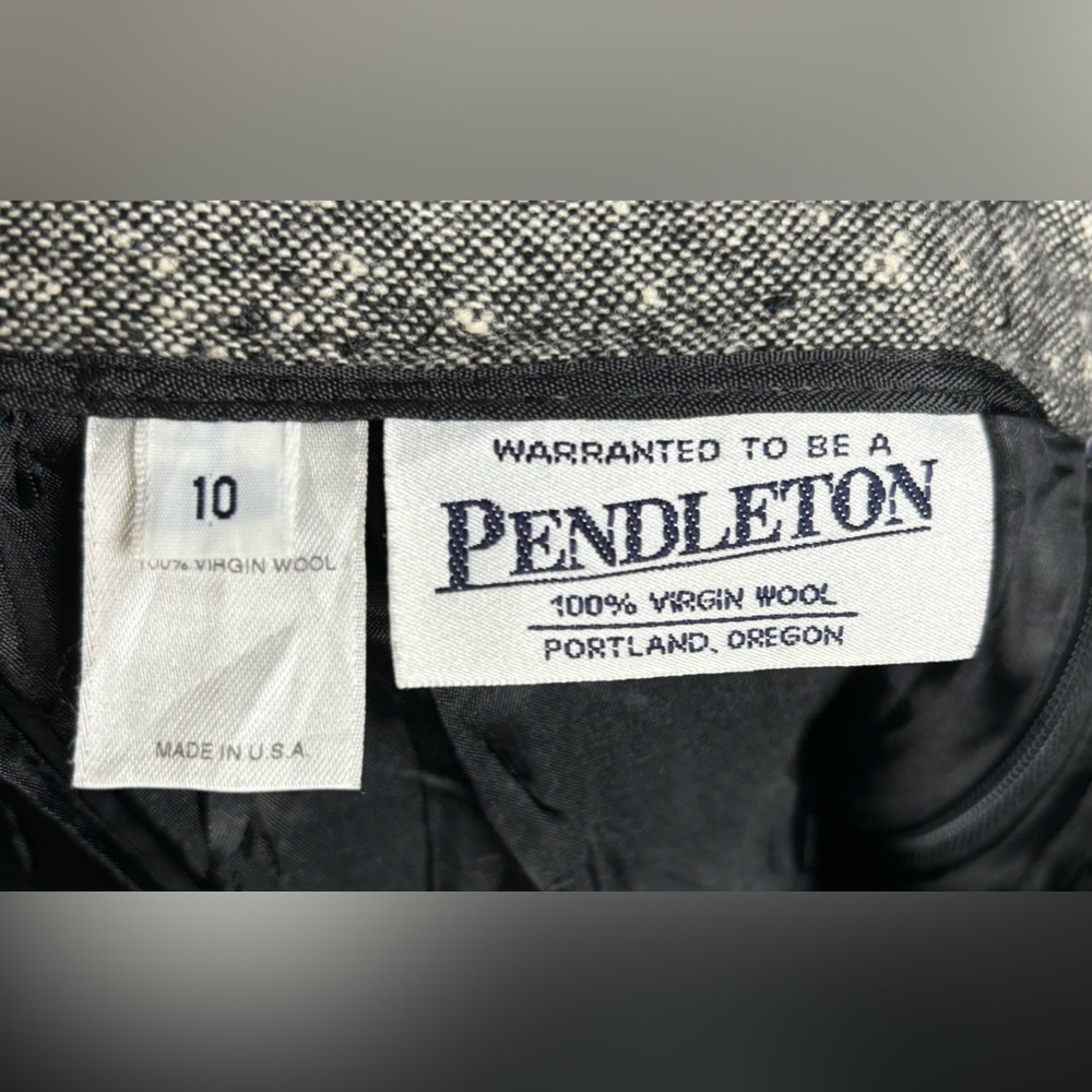 Pendleton 10 Gray Tweed Pattern Wool Midi Skirt - image 6